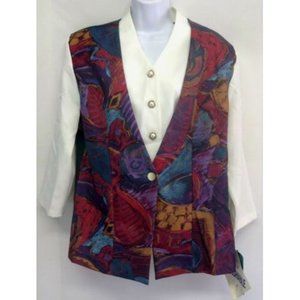 NWT Women's Ivory Blouse Padded Misses 14